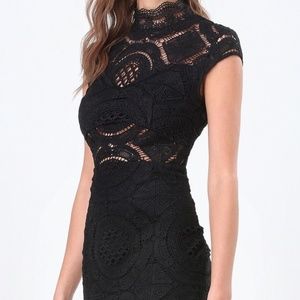 Bebe Crochet Lace Mini Dress